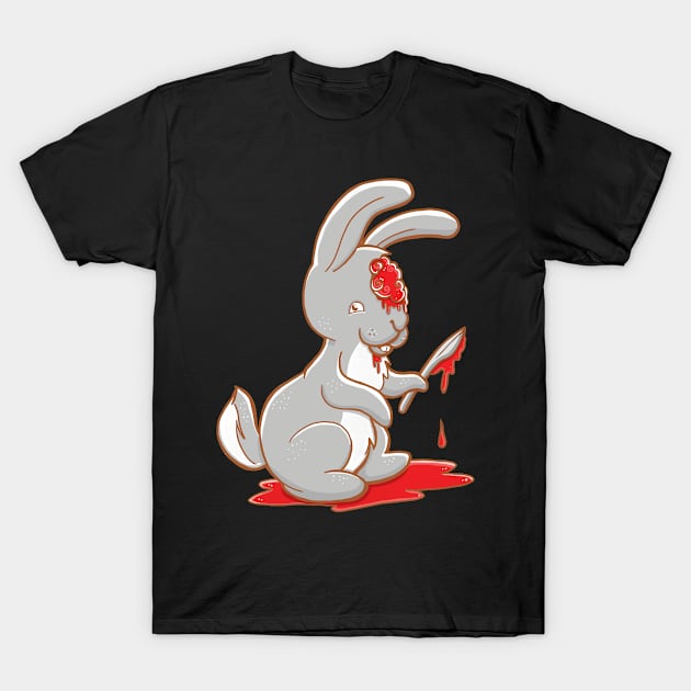 Cute killer zombie rabbit T-Shirt by jazzydevil